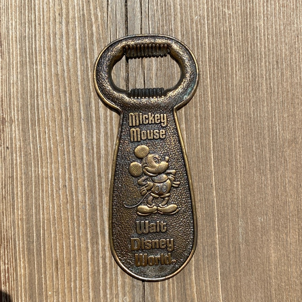Walt Disney World Mickey Mouse bottle opener bronze/brass colour vintage.
